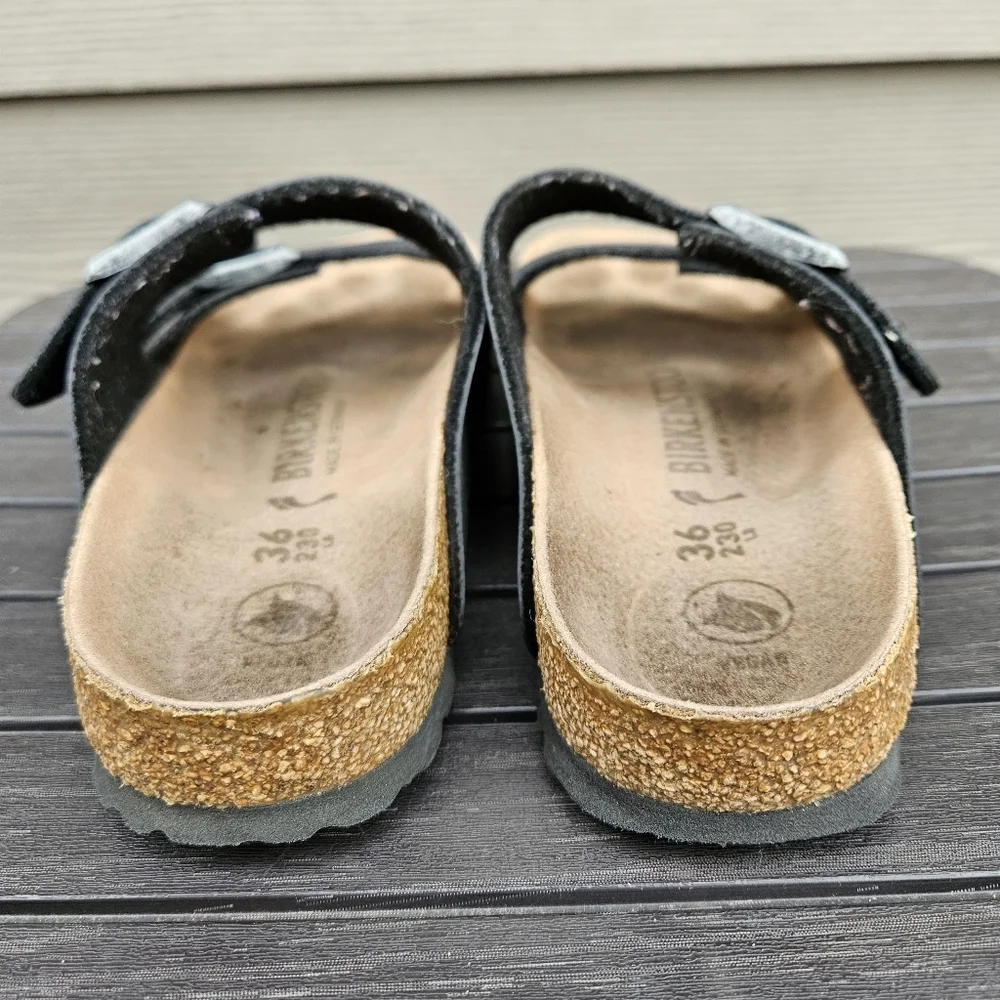 Birkenstock Vegan Arizona Black Sandals Womens Shoes EU Size 36 Regular/Narrow